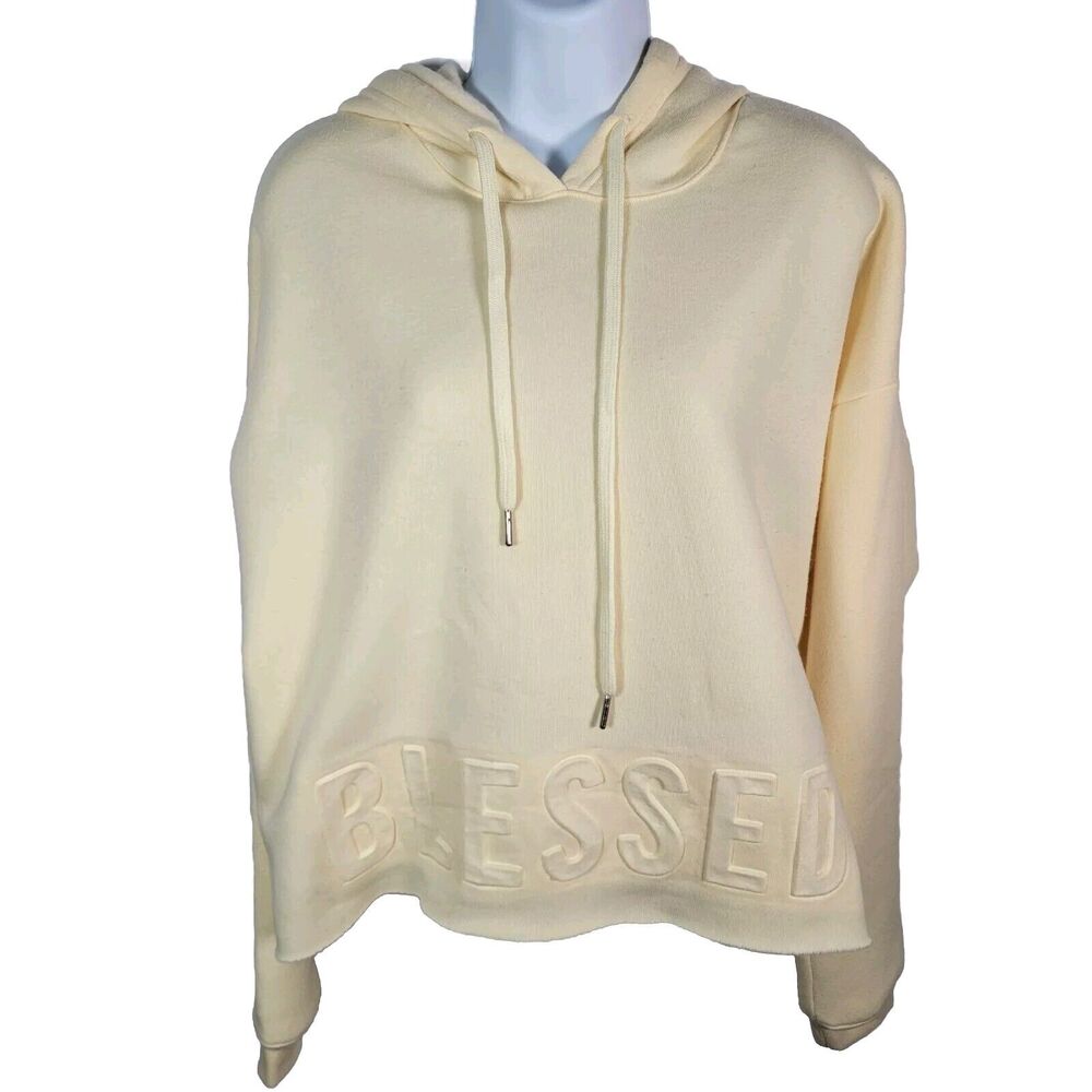 Women's Blessed Cropped Sweater Hoodie Small (Stella Tweed) No Stains or Rips